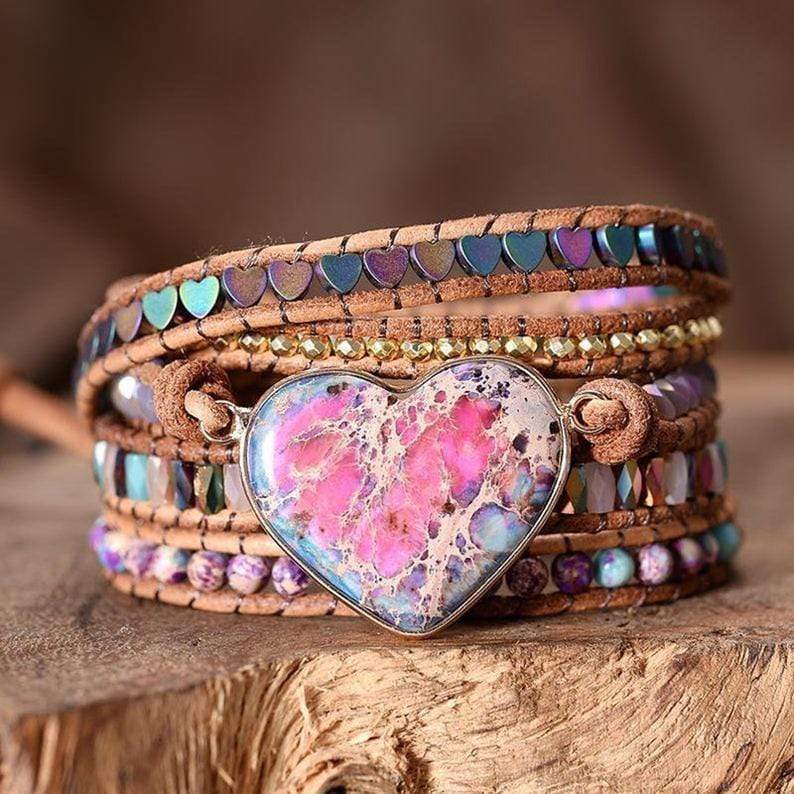 Amora Love Protection Wrap Bracelet - Jasper-State of Style
