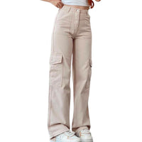 Amy Elegant Cargo Pants-Beige-S-State of Style
