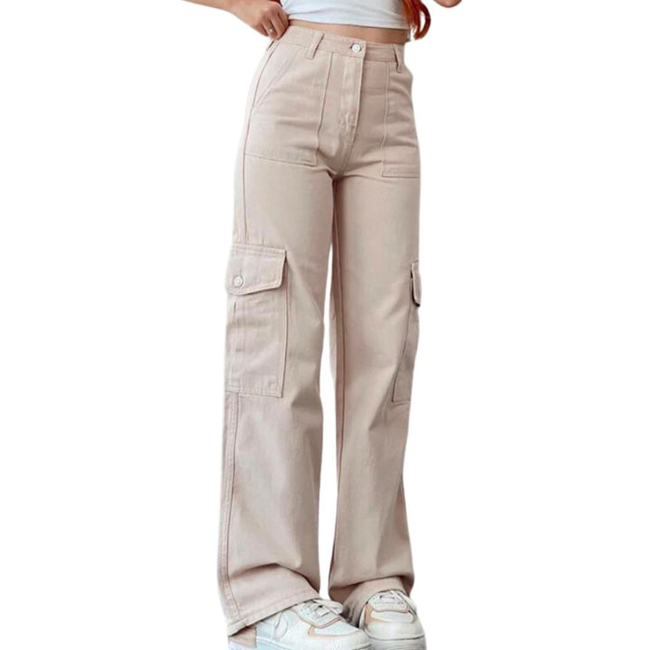 Amy Elegant Cargo Pants-Beige-S-State of Style