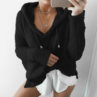Anastasia Sweater | Women's Teddy Hoodie-Black-S-State of Style