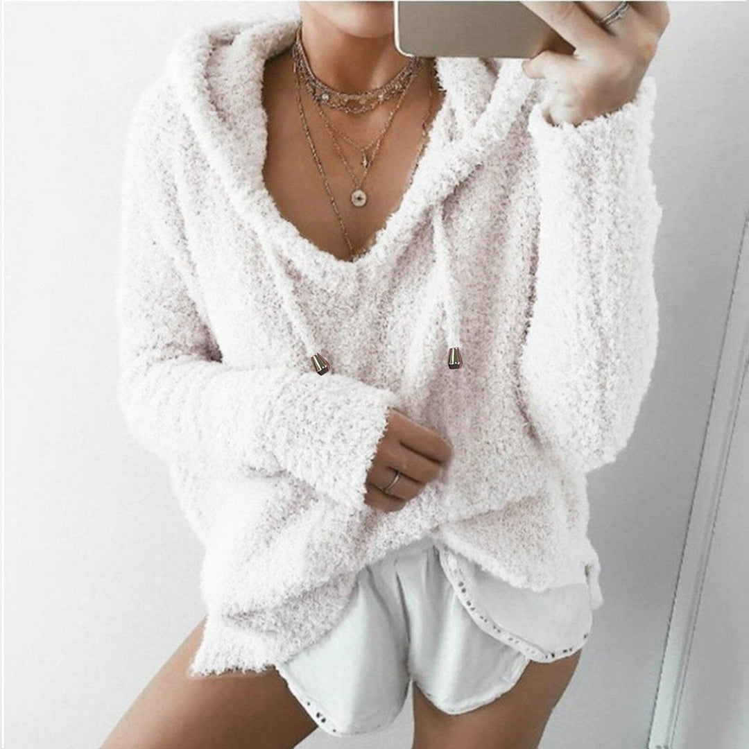 Anastasia Sweater | Women's Teddy Hoodie-White-S-State of Style