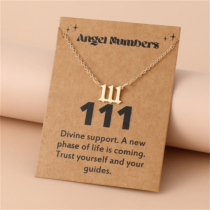 Angel Numbers Stainless Steel Necklace - Celestia-111-Gold-State of Style