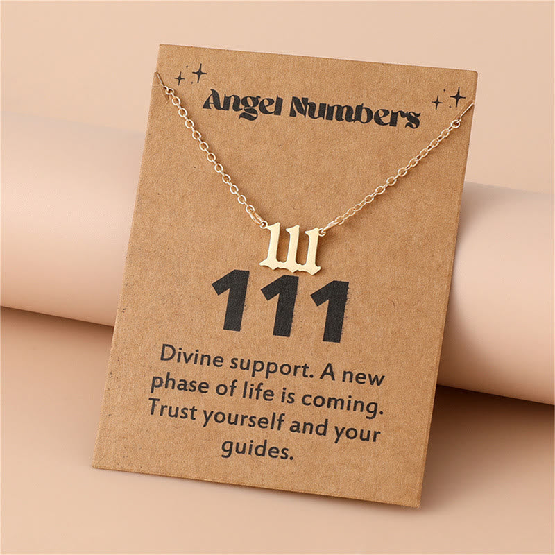 Angel Numbers Stainless Steel Necklace - Celestia-111-Gold-State of Style
