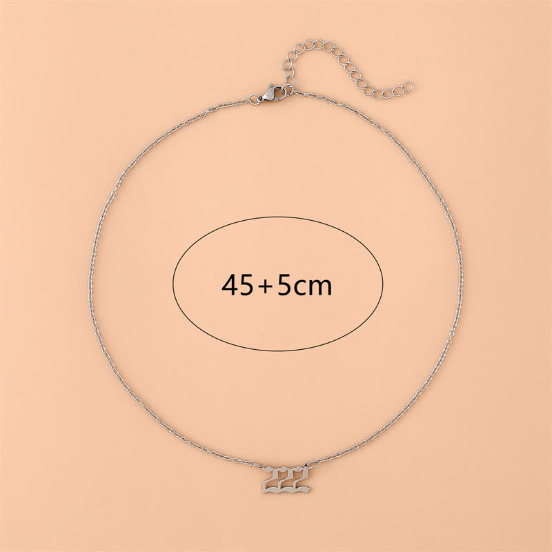 Angel Numbers Stainless Steel Necklace - Celestia-111-Silver-State of Style