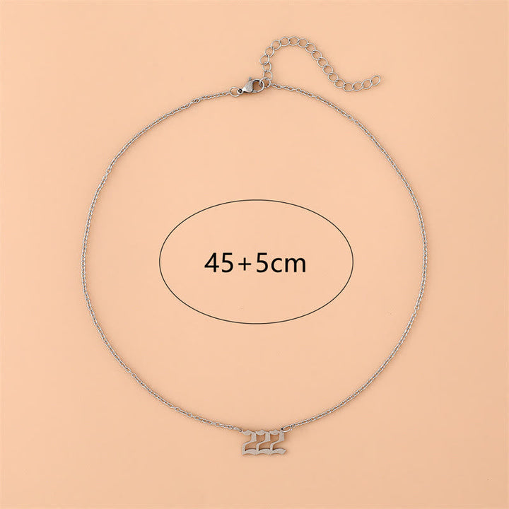 Angel Numbers Stainless Steel Necklace - Celestia-111-Silver-State of Style