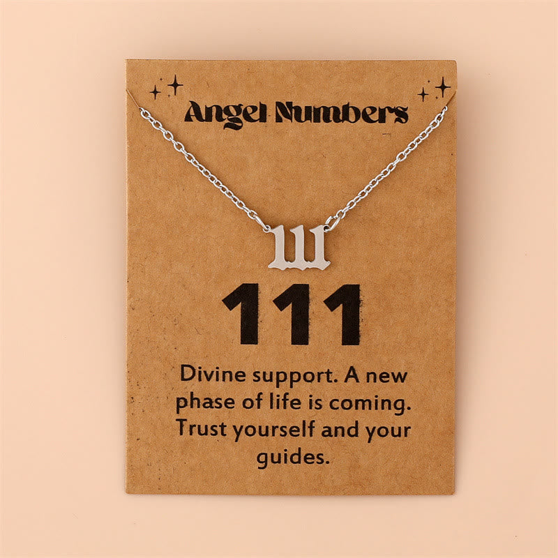 Angel Numbers Stainless Steel Necklace - Celestia-111-Silver-State of Style