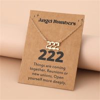 Angel Numbers Stainless Steel Necklace - Celestia-222-Gold-State of Style