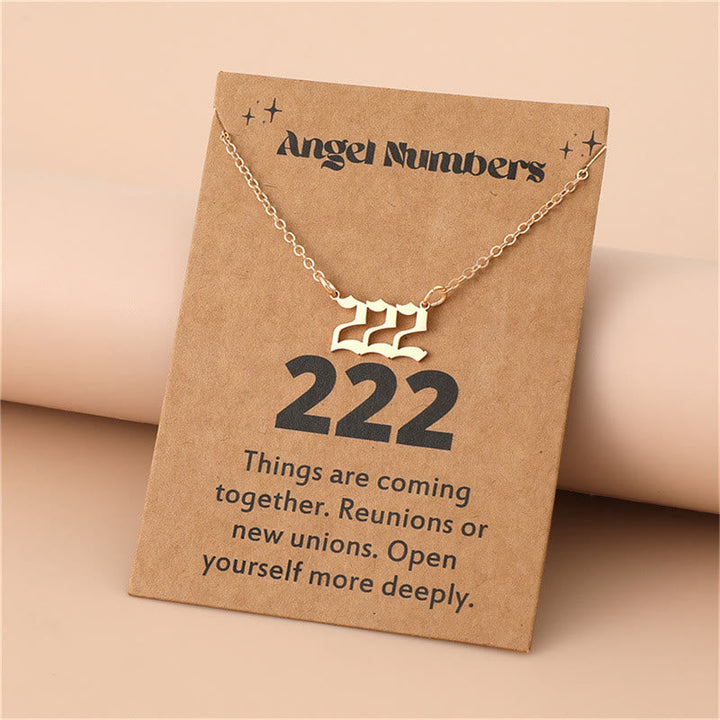 Angel Numbers Stainless Steel Necklace - Celestia-222-Gold-State of Style