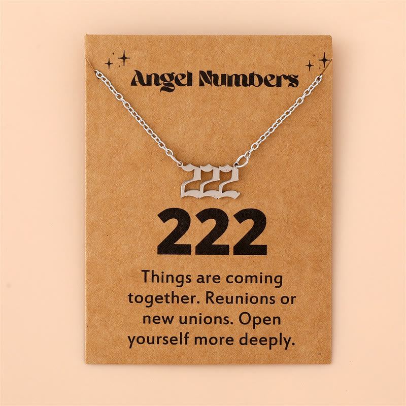 Angel Numbers Stainless Steel Necklace - Celestia-222-Silver-State of Style