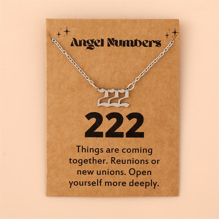 Angel Numbers Stainless Steel Necklace - Celestia-222-Silver-State of Style