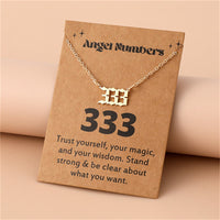 Angel Numbers Stainless Steel Necklace - Celestia-333-Gold-State of Style