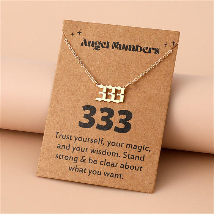 Angel Numbers Stainless Steel Necklace - Celestia-333-Gold-State of Style