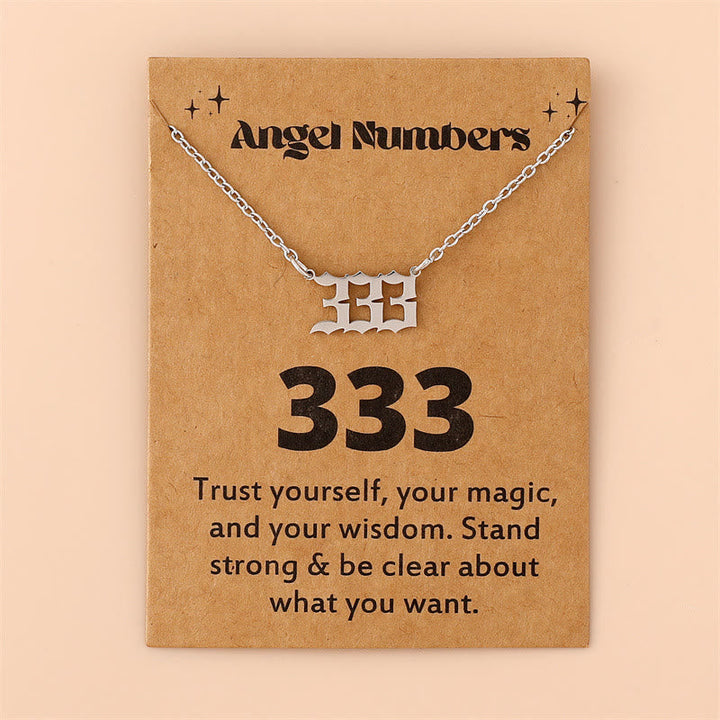 Angel Numbers Stainless Steel Necklace - Celestia-333-Silver-State of Style