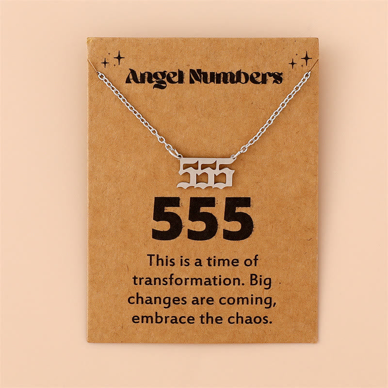 Angel Numbers Stainless Steel Necklace - Celestia-555-Silver-State of Style