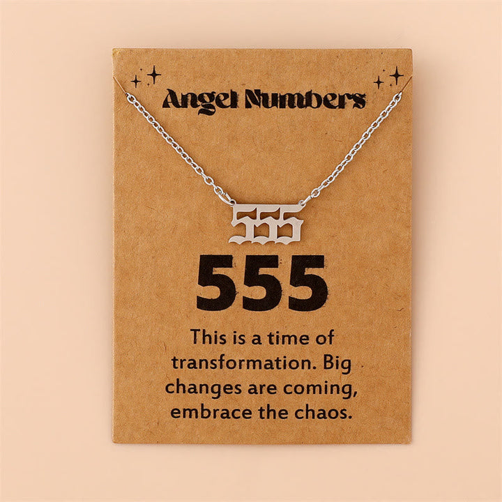 Angel Numbers Stainless Steel Necklace - Celestia-555-Silver-State of Style