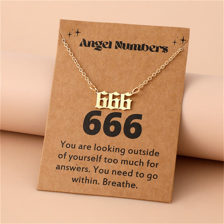 Angel Numbers Stainless Steel Necklace - Celestia-666-Gold-State of Style