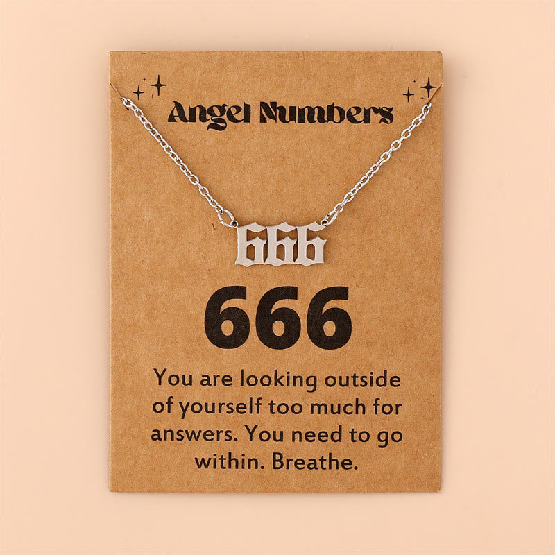 Angel Numbers Stainless Steel Necklace - Celestia-666-Silver-State of Style