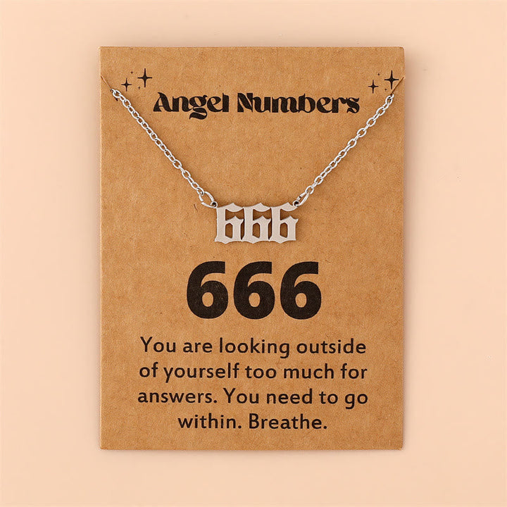 Angel Numbers Stainless Steel Necklace - Celestia-666-Silver-State of Style