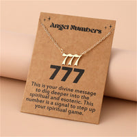 Angel Numbers Stainless Steel Necklace - Celestia-777-Gold-State of Style