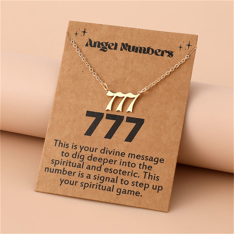 Angel Numbers Stainless Steel Necklace - Celestia-777-Gold-State of Style
