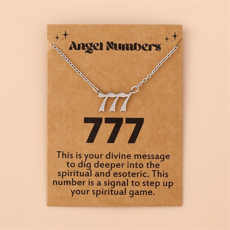 Angel Numbers Stainless Steel Necklace - Celestia-777-Silver-State of Style