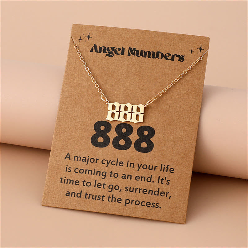 Angel Numbers Stainless Steel Necklace - Celestia-888-Gold-State of Style
