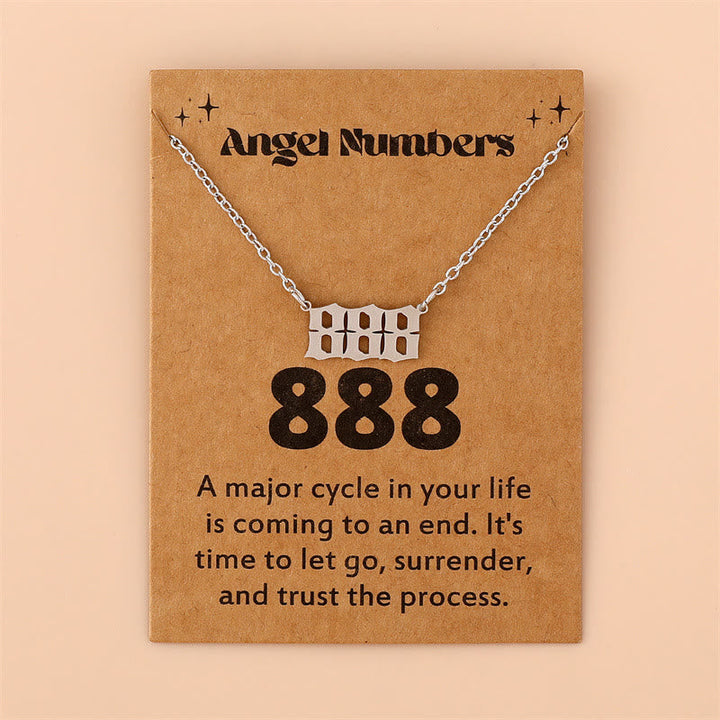 Angel Numbers Stainless Steel Necklace - Celestia-888-Silver-State of Style