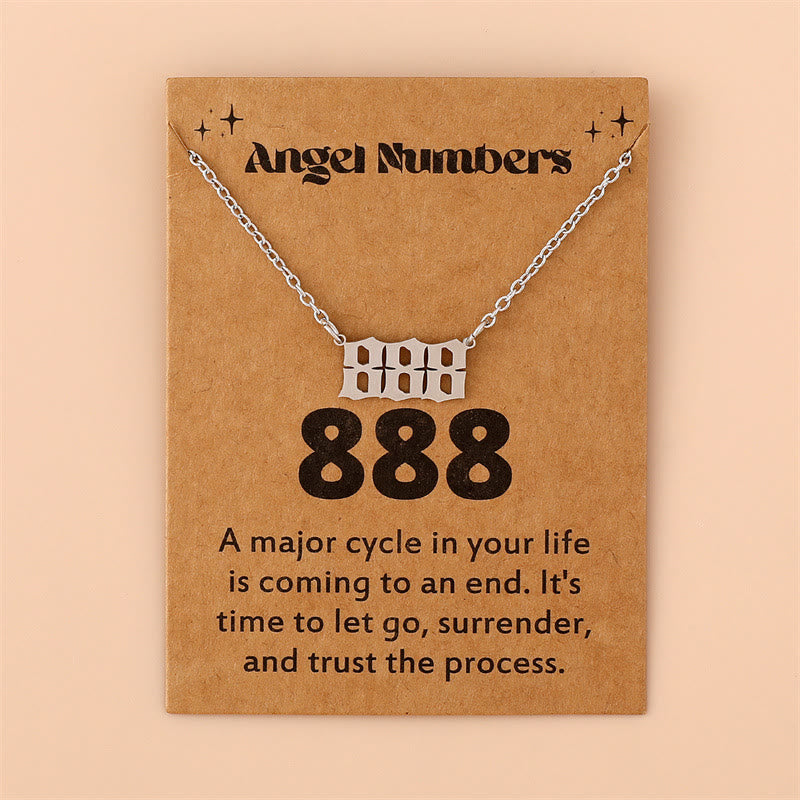 Angel Numbers Stainless Steel Necklace - Celestia-888-Silver-State of Style