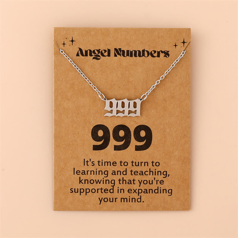 Angel Numbers Stainless Steel Necklace - Celestia-999-Silver-State of Style