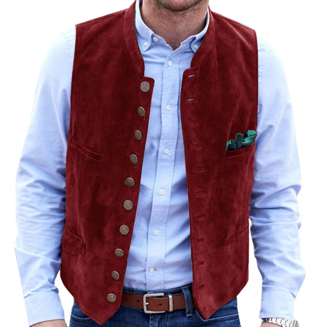 Angelo Traditional Vest – Steampunk-Inspired Velvet Waistcoat-Brown-S-State of Style