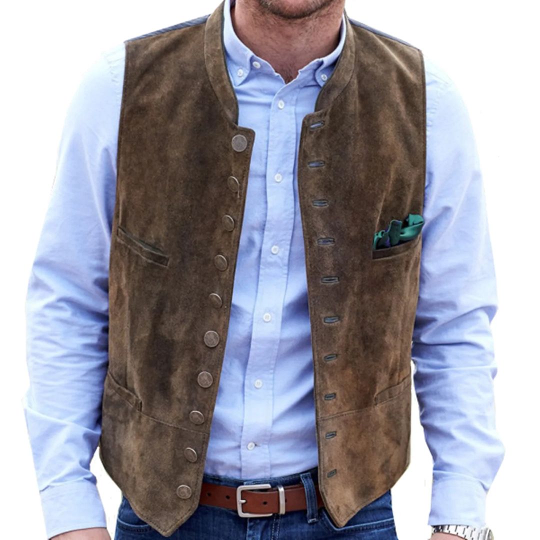 Angelo Traditional Vest – Steampunk-Inspired Velvet Waistcoat-Brown-S-State of Style