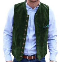 Angelo Traditional Vest – Steampunk-Inspired Velvet Waistcoat-Dark Green-S-State of Style