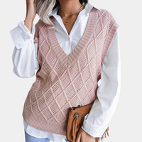 Angeza - Trendy Knitted Sweater for Women-Pink-XS-State of Style