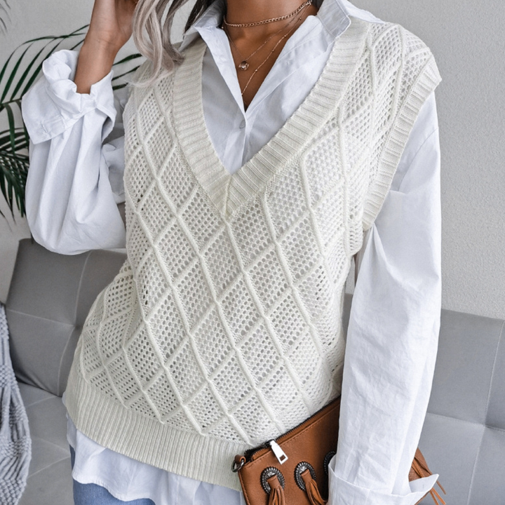 Angeza - Trendy Knitted Sweater for Women-White-XS-State of Style
