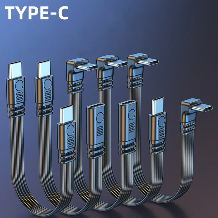 Angled Type-C to Type-C Adapter Cable – Power & Data Extension (Buy 1, Take 1 FREE)-5cm-LR male to female-State of Style