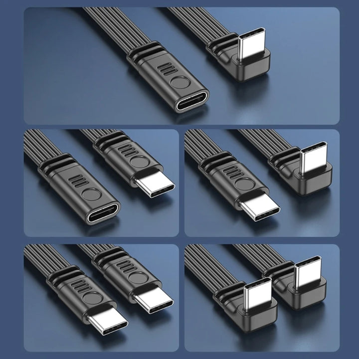 Angled Type-C to Type-C Adapter Cable – Power & Data Extension (Buy 1, Take 1 FREE)-5cm-LR male to female-State of Style