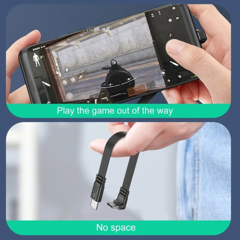 Angled Type-C to Type-C Adapter Cable – Power & Data Extension (Buy 1, Take 1 FREE)-5cm-LR male to female-State of Style