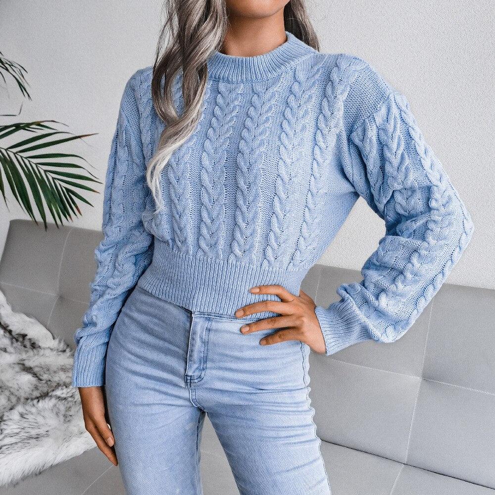 AnikasShirt | Women's Knitted Sweater-Blue-S-State of Style