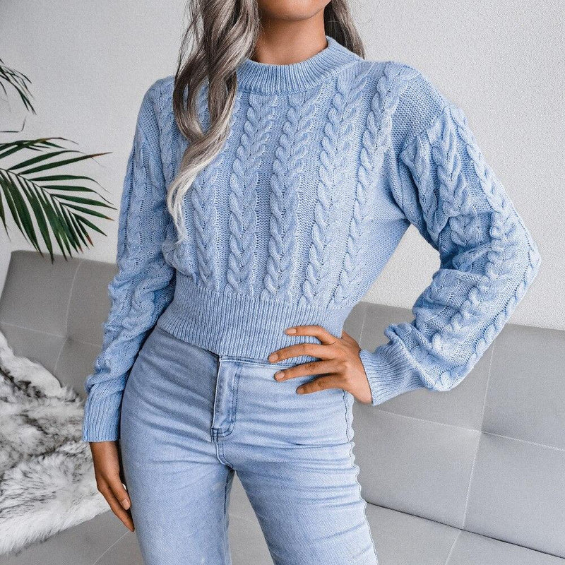 AnikasShirt | Women's Knitted Sweater-Blue-S-State of Style