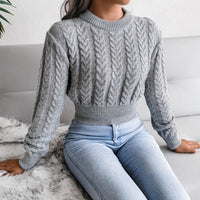 AnikasShirt | Women's Knitted Sweater-Grey-S-State of Style
