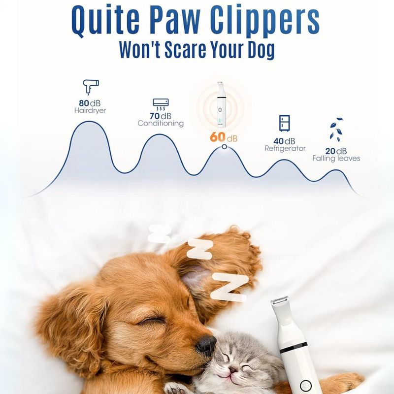 Animal Clipper with Double Blades - Quiet & Cordless Grooming Tool-White-State of Style