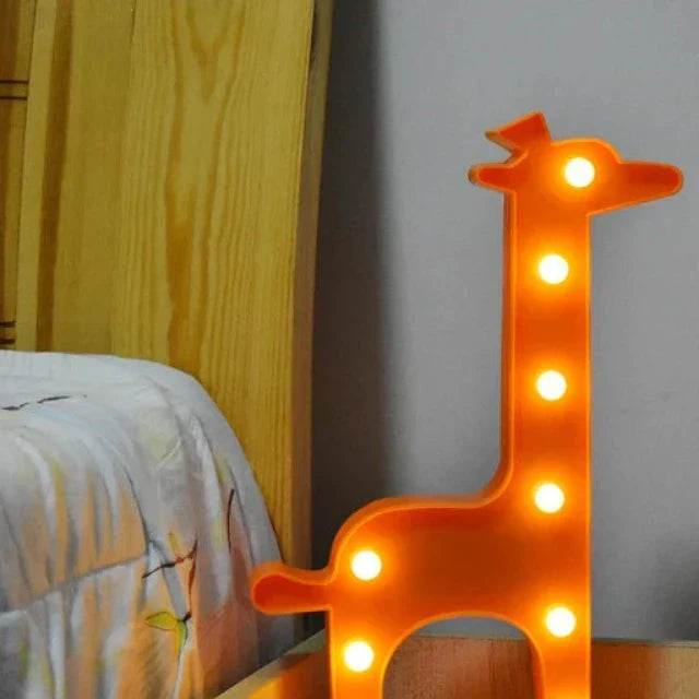 Animal Table Lamp - WildGlow-Giraffe Orange-State of Style