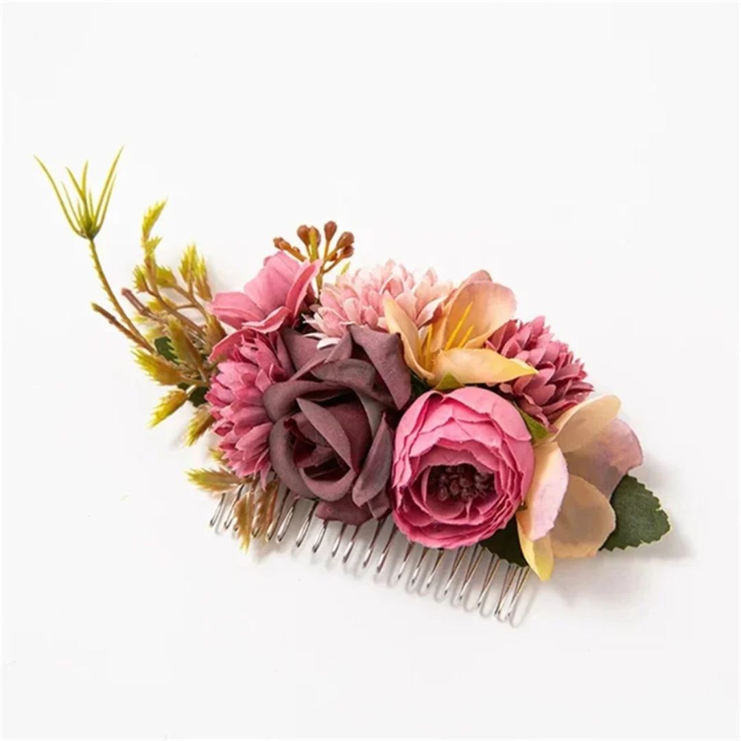 Anita Traditional Hair Accessory – Elegant Floral Hair Comb-Purple 2-State of Style