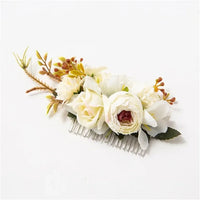 Anita Traditional Hair Accessory – Elegant Floral Hair Comb-White 1-State of Style