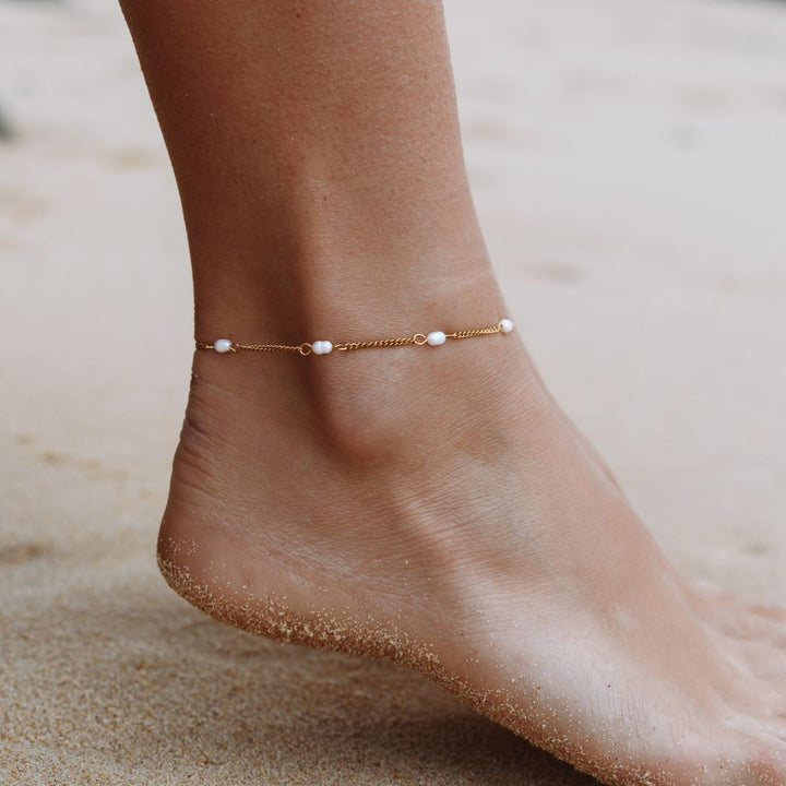 Anklet with Freshwater Pearls - Mira-State of Style