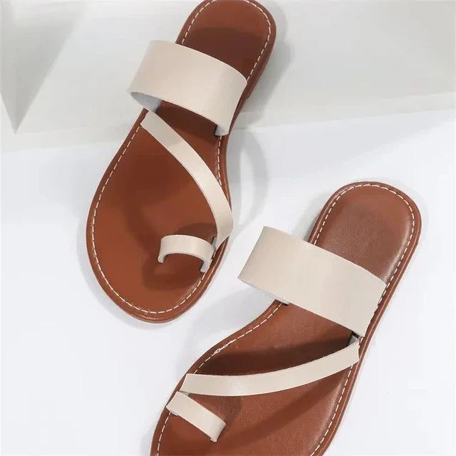 Anna - Orthopedische Cognac Cross-Strap Sandalen-Wit-36-State of Style