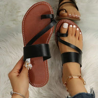 Anna - Orthopedische Cognac Cross-Strap Sandalen-Zwart-36-State of Style