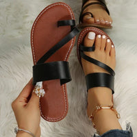 Anna - Orthopedische Cognac Cross-Strap Sandalen-Zwart-36-State of Style