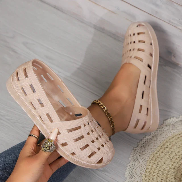 Anna - Orthopedische Comfortabele Zwarte Strand Sandalen-Beige 2-36-State of Style