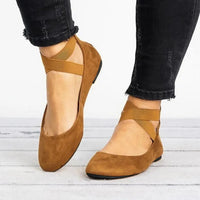 Anna - Orthopedische Crèmekleurige Ballerina's-Bruin-37-State of Style